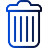icône bleue poubelle fond transparent