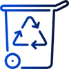 icône bleue recyclage fond transparent